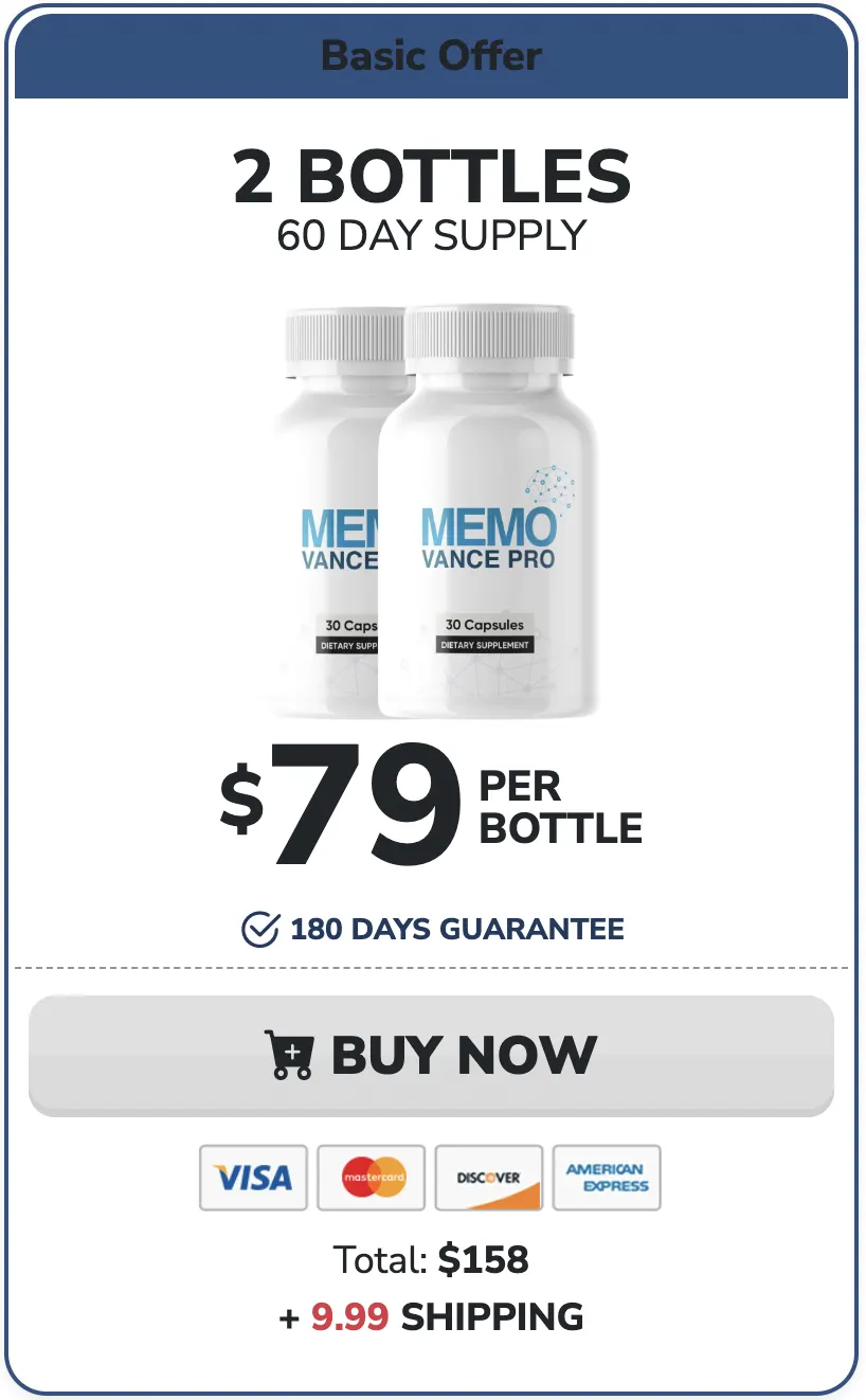 Buy Memovance PRO 2 bottles — 60 day supply memory and focus support